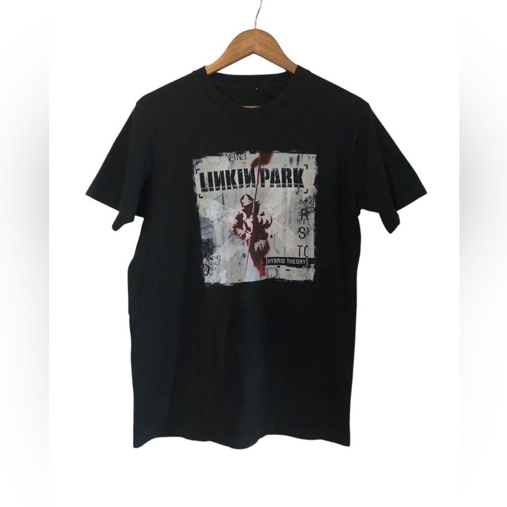Linkin Park Black 'Hybrid Theory' Band Album Art Graphic Tee Shirt